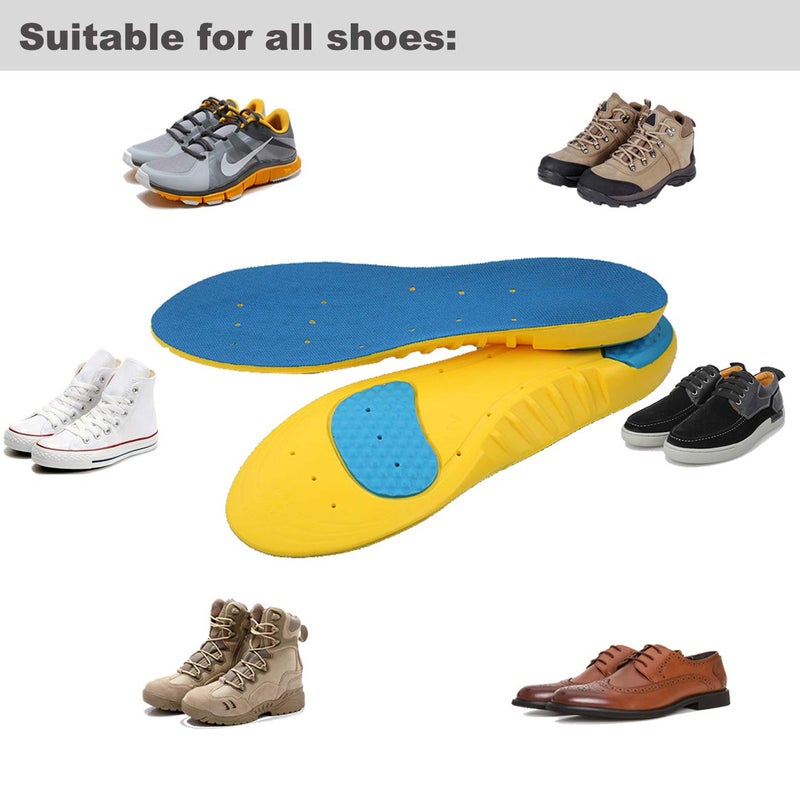 Basmile Insoles Memory Foam Insoles Shoes Inserts for Men and Women, Kids, Providing Arch Support, Cushion and Shock Absorption, Relieve Foot Pain (L) - Image 4